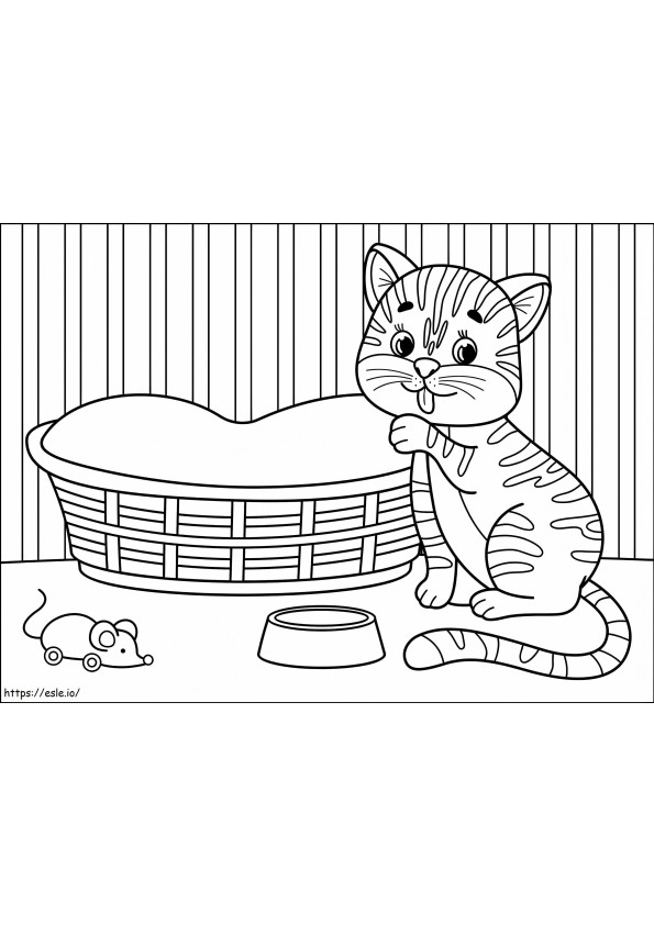 Kucing Kartun yang Dapat Dicetak Gambar Mewarnai