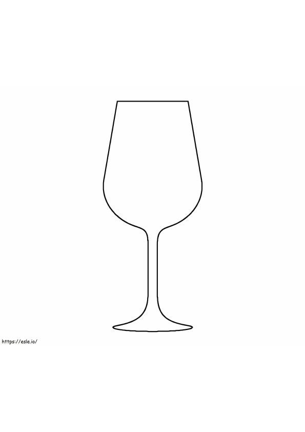 Eenvoudig wijnglas kleurplaat