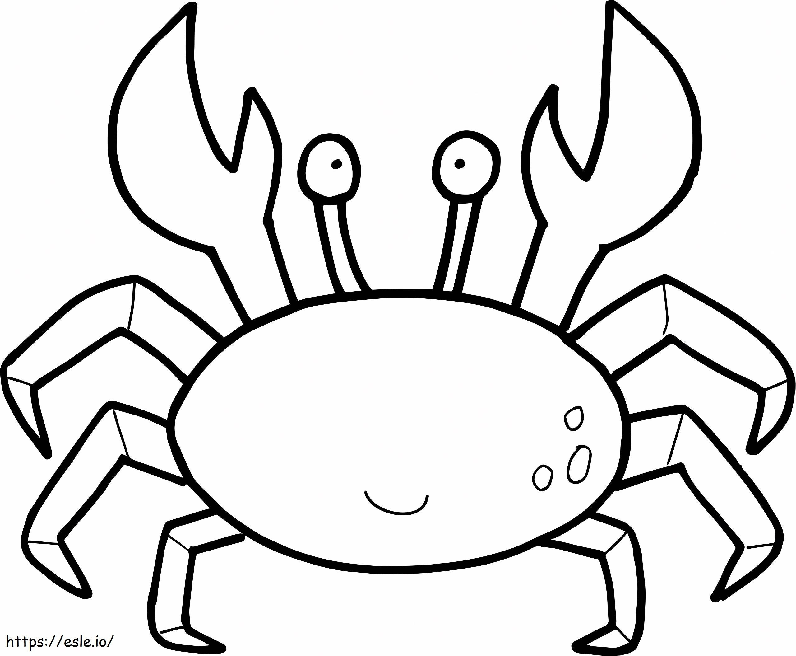 Happy Crab Coloring Page