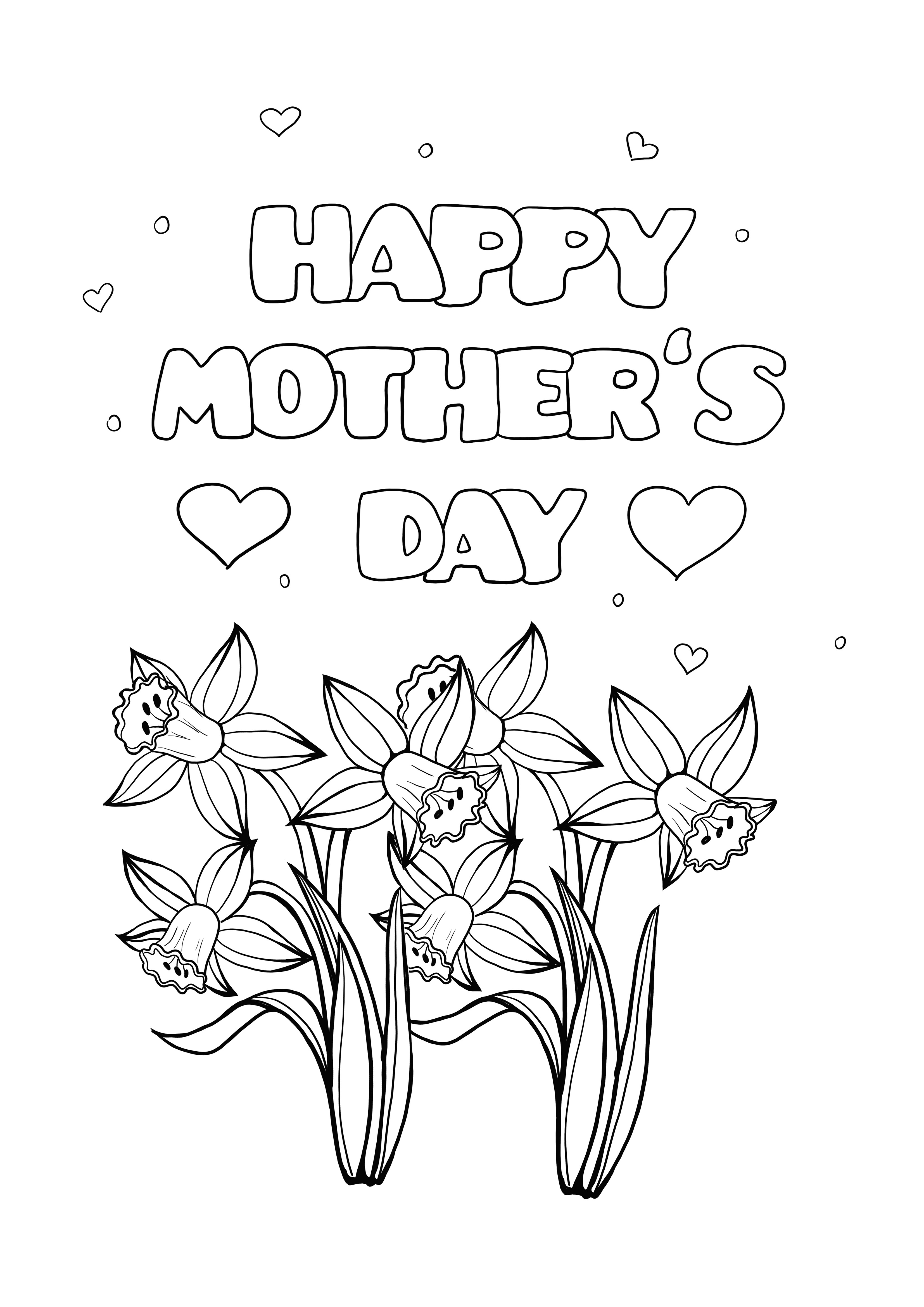 super easy happy mother day free coloring page