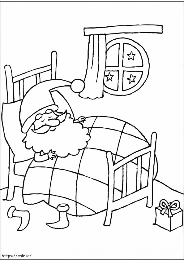Święty Mikołaj śpi kolorowanka