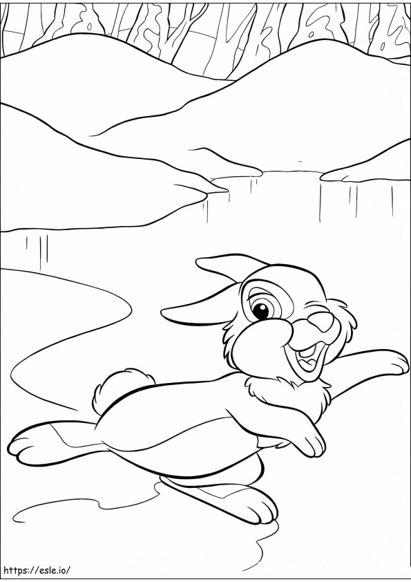 Thumper Ice Skating coloring page