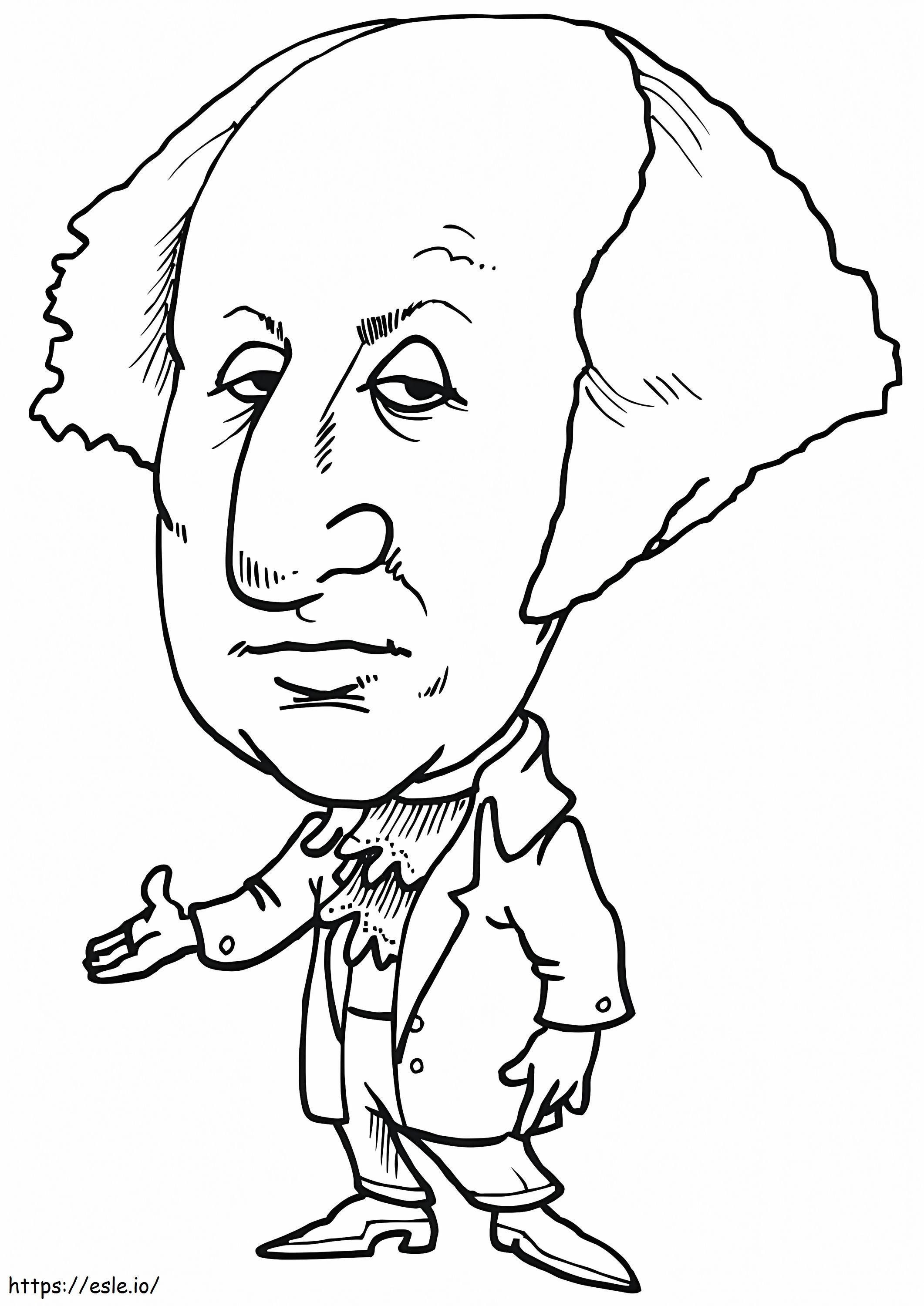 ジョージ・ワシントンの風刺画 ぬりえ - 塗り絵