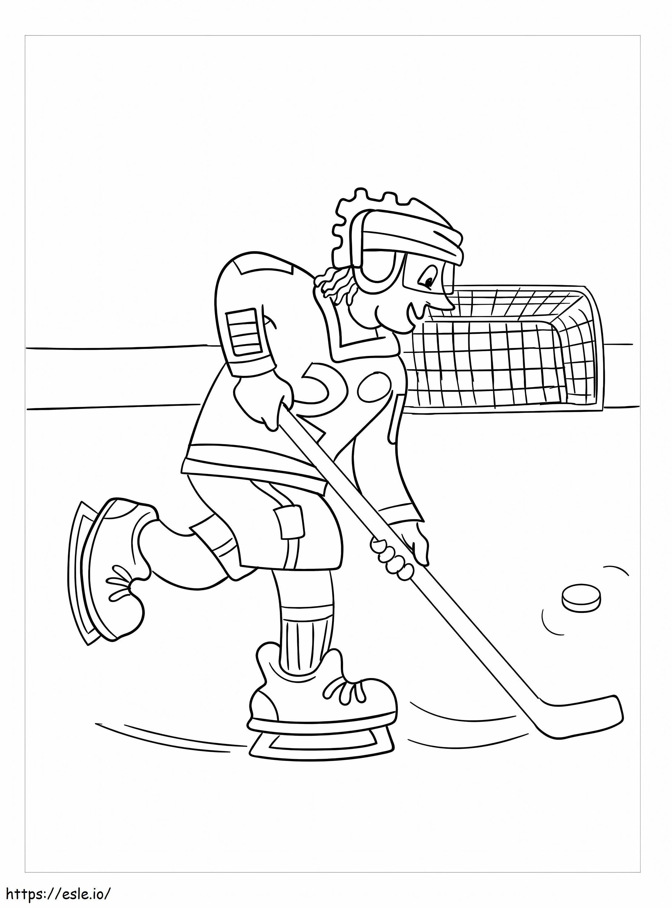 Coloriage Jolis joueurs de hockey à imprimer dessin
