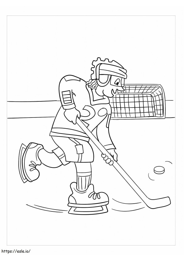 Coloriage Jolis joueurs de hockey à imprimer dessin