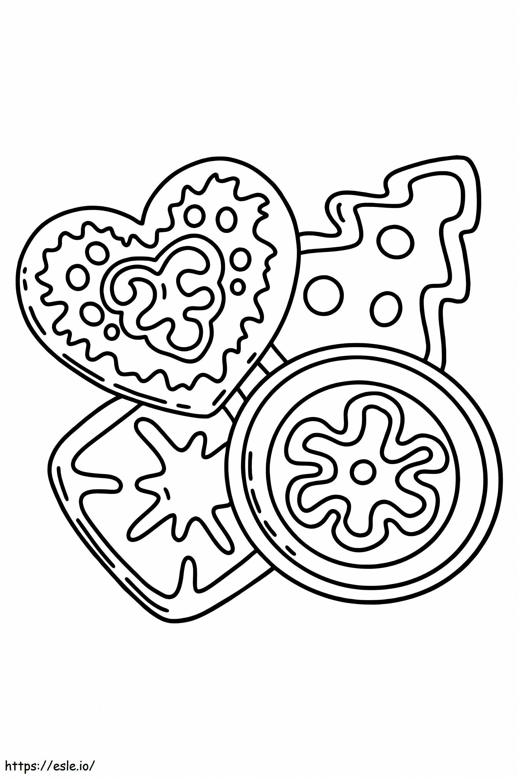 Coloriage Biscuit de Noël mignon à imprimer dessin