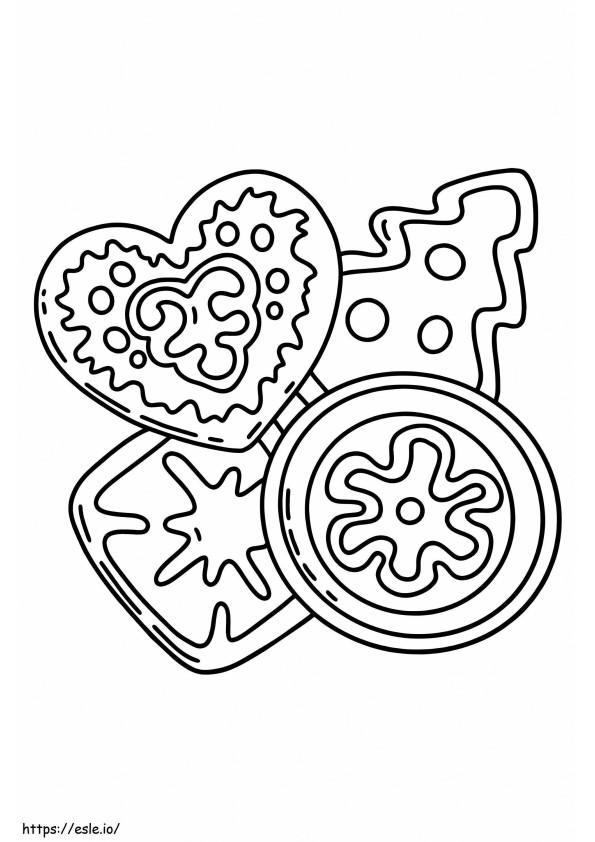 Cute Christmas Cookie coloring page