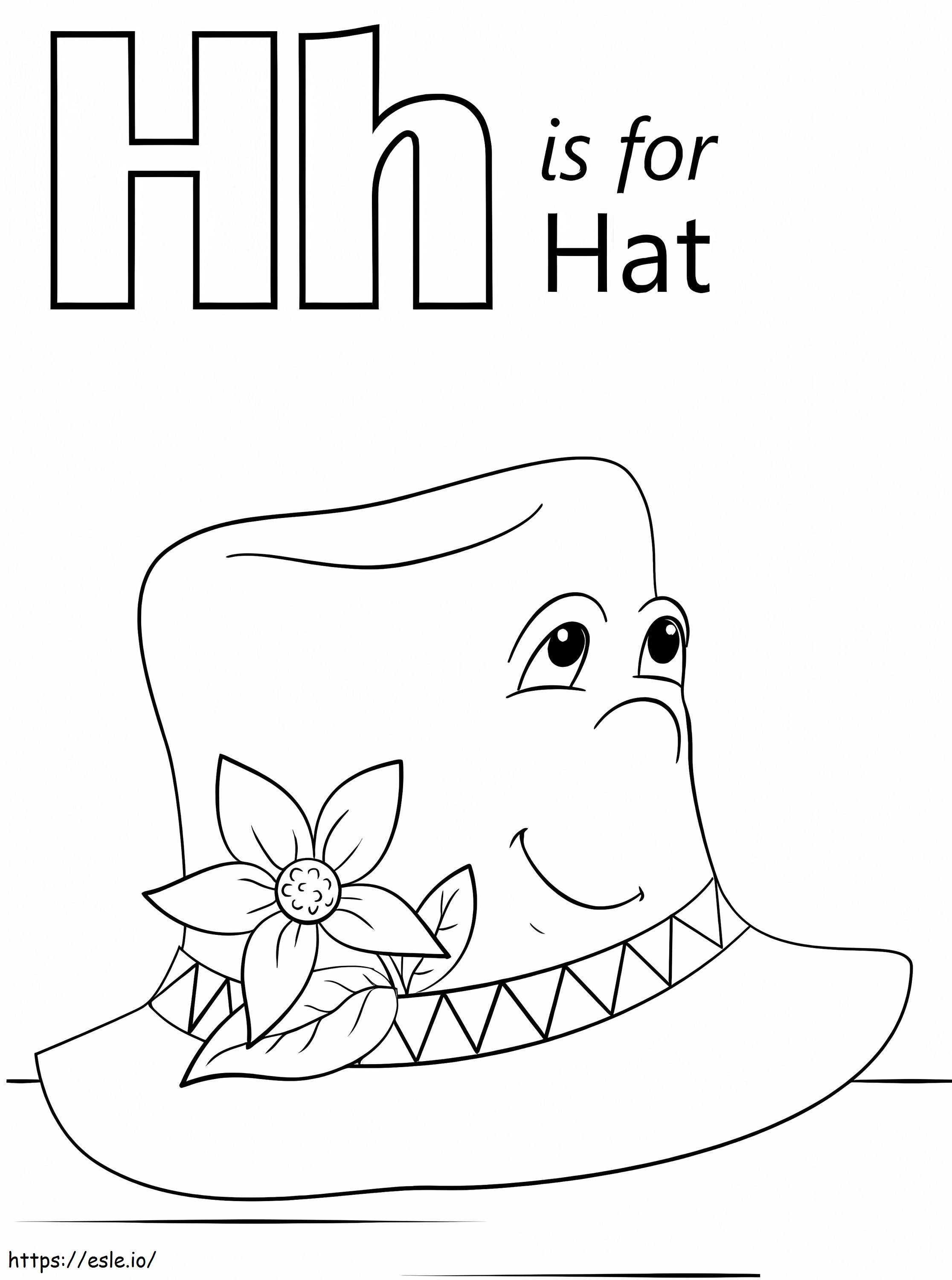 Pălărie litera H de colorat