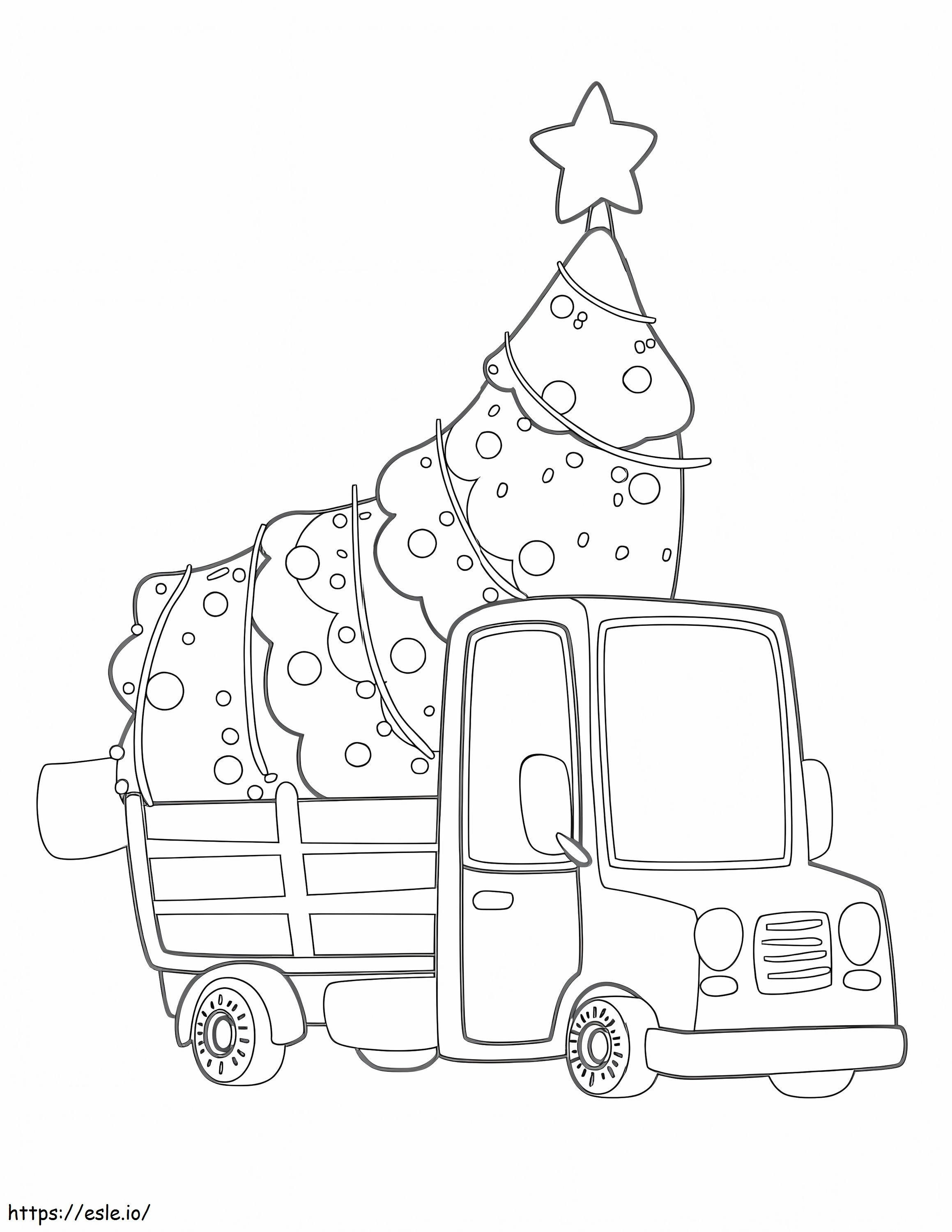 Christmas Tree In The Truck coloring page
