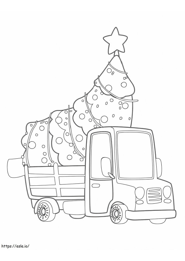Albero Di Natale Nel Camion da colorare