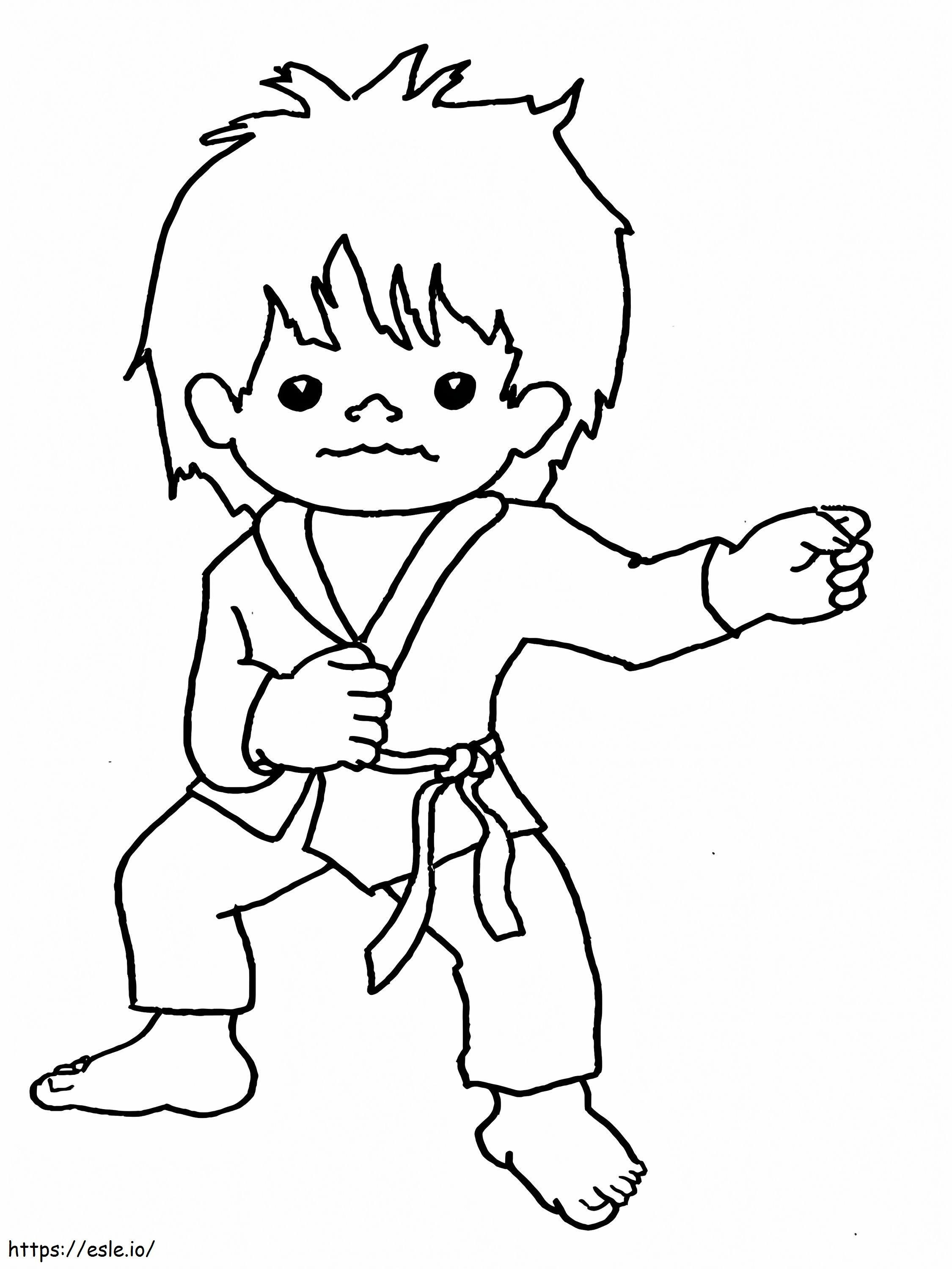 Karate gratis afdrukbaar kleurplaat kleurplaat