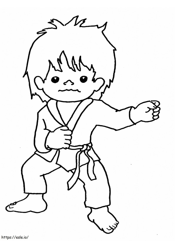 Karate gratis afdrukbaar kleurplaat