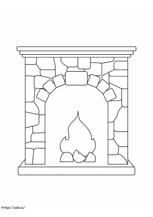Easy Fireplace coloring page