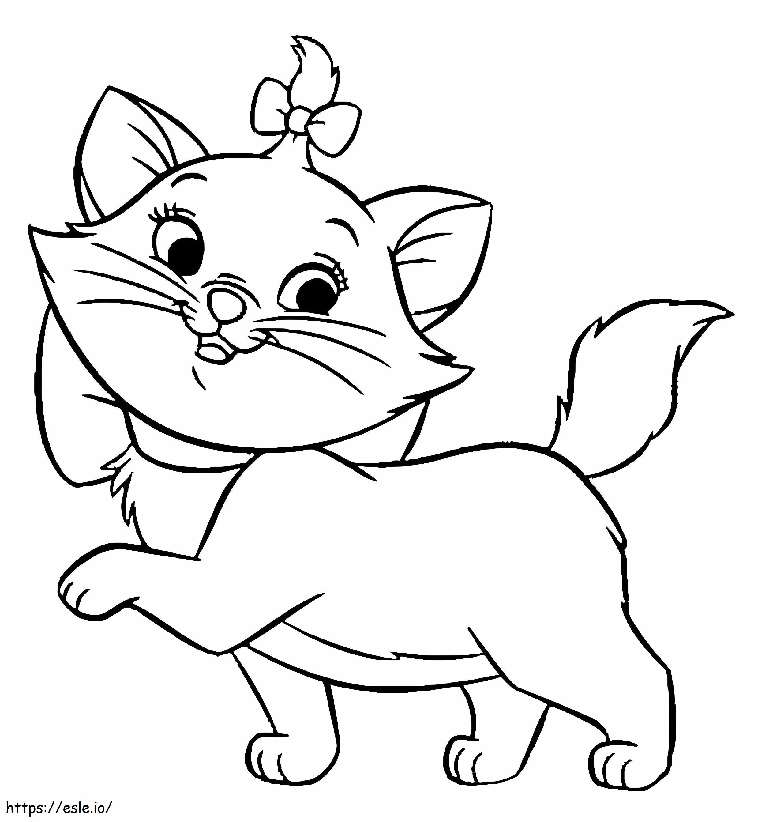 Marie Cat Walking coloring page