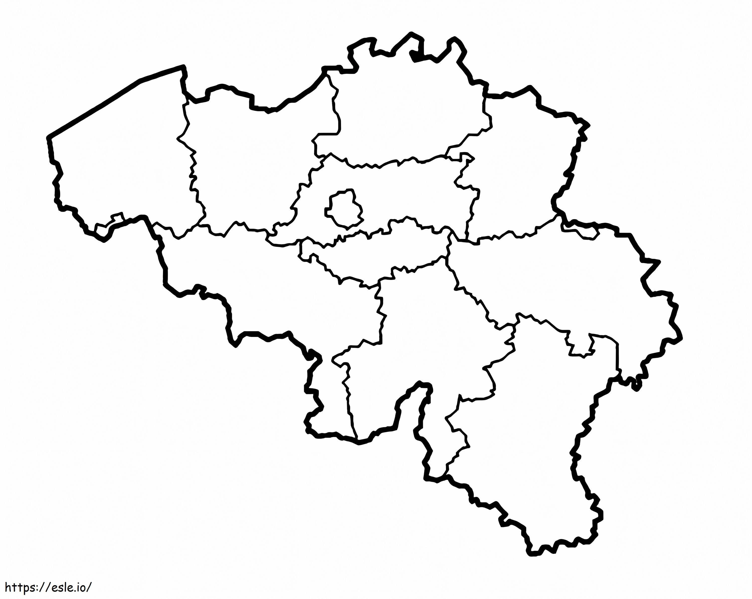 Mapa de Bélgica para colorear