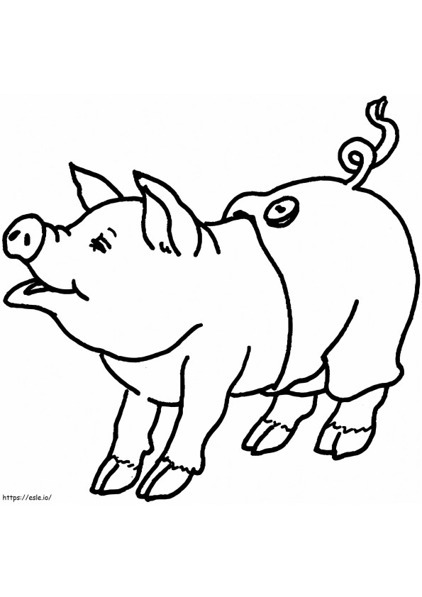 Coloriage Cochon amusant à imprimer dessin