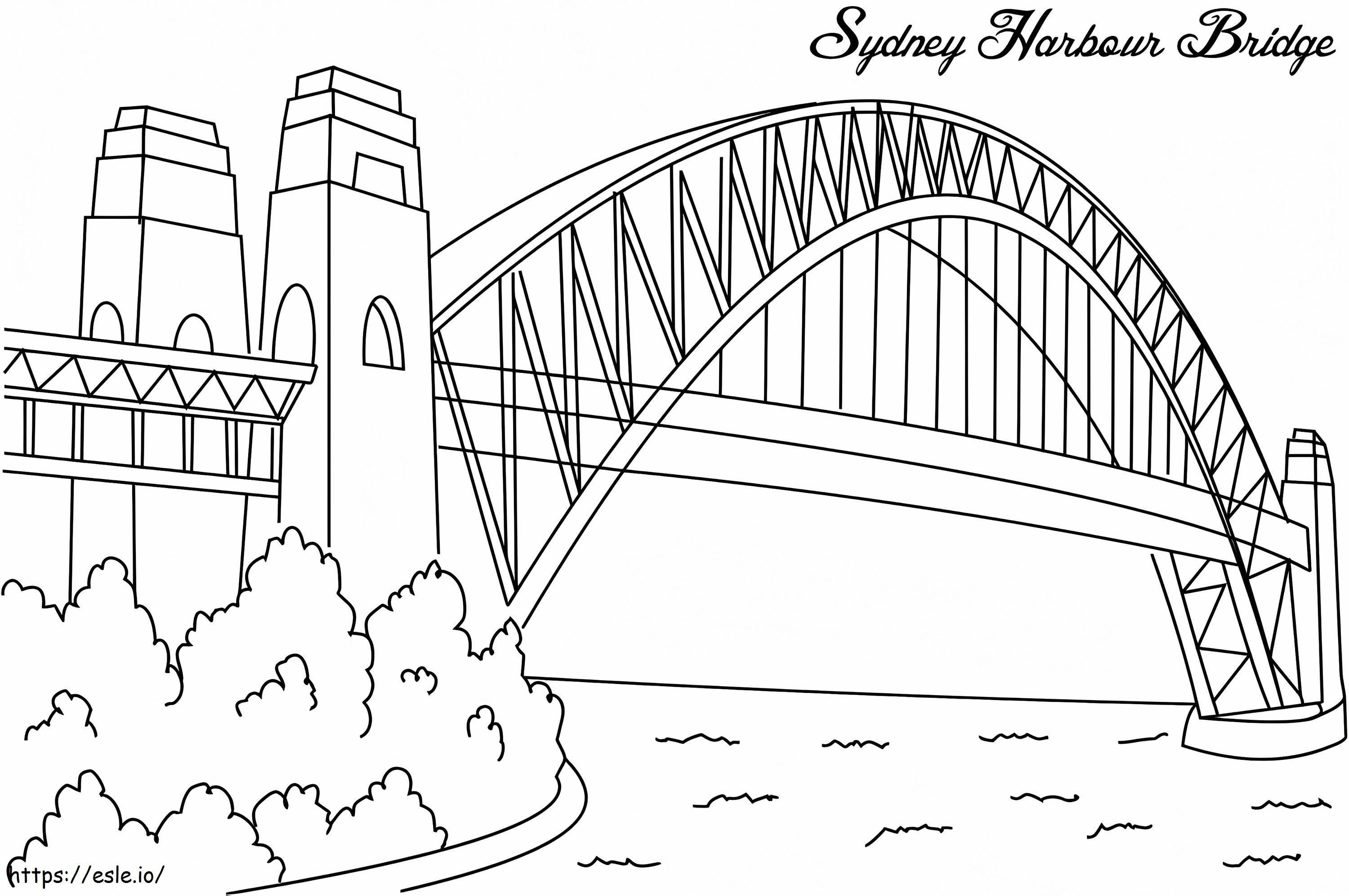  Sydney Harbour Bridge A4 värityskuva