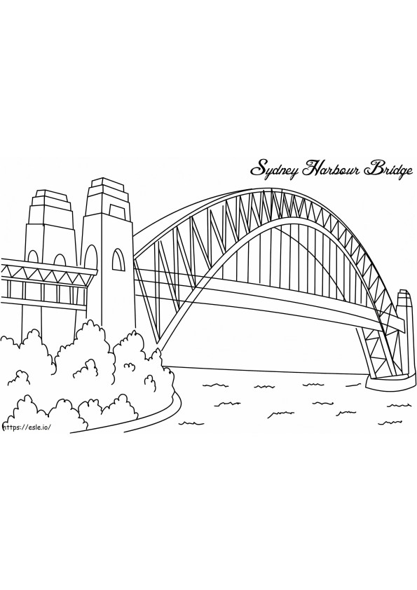 Coloriage  Pont du port de Sydney A4 à imprimer dessin