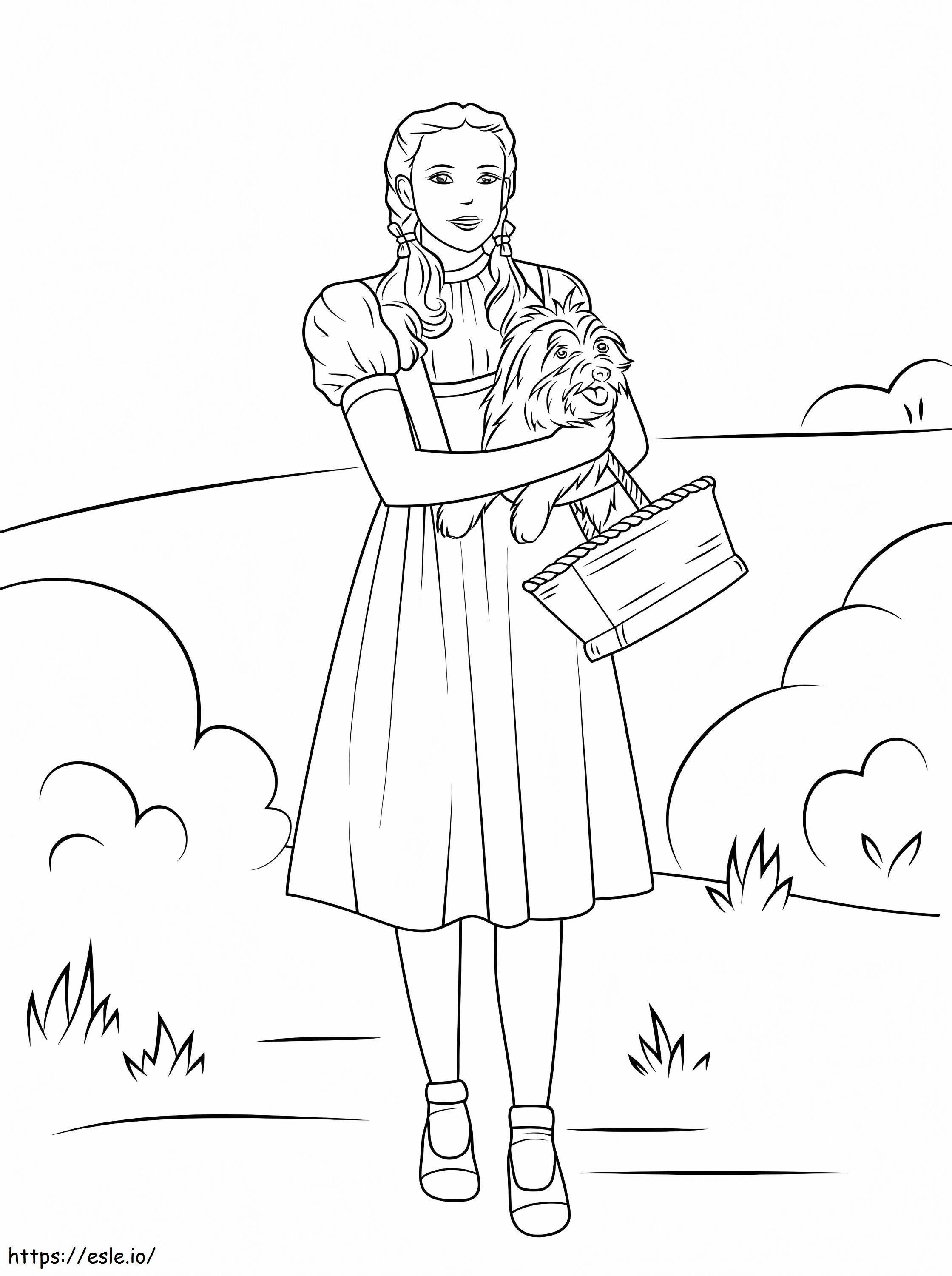 Dorothy Holding Toto coloring page