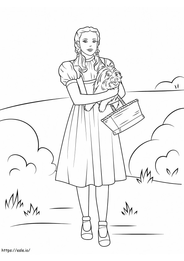 Dorothy Holding Toto coloring page