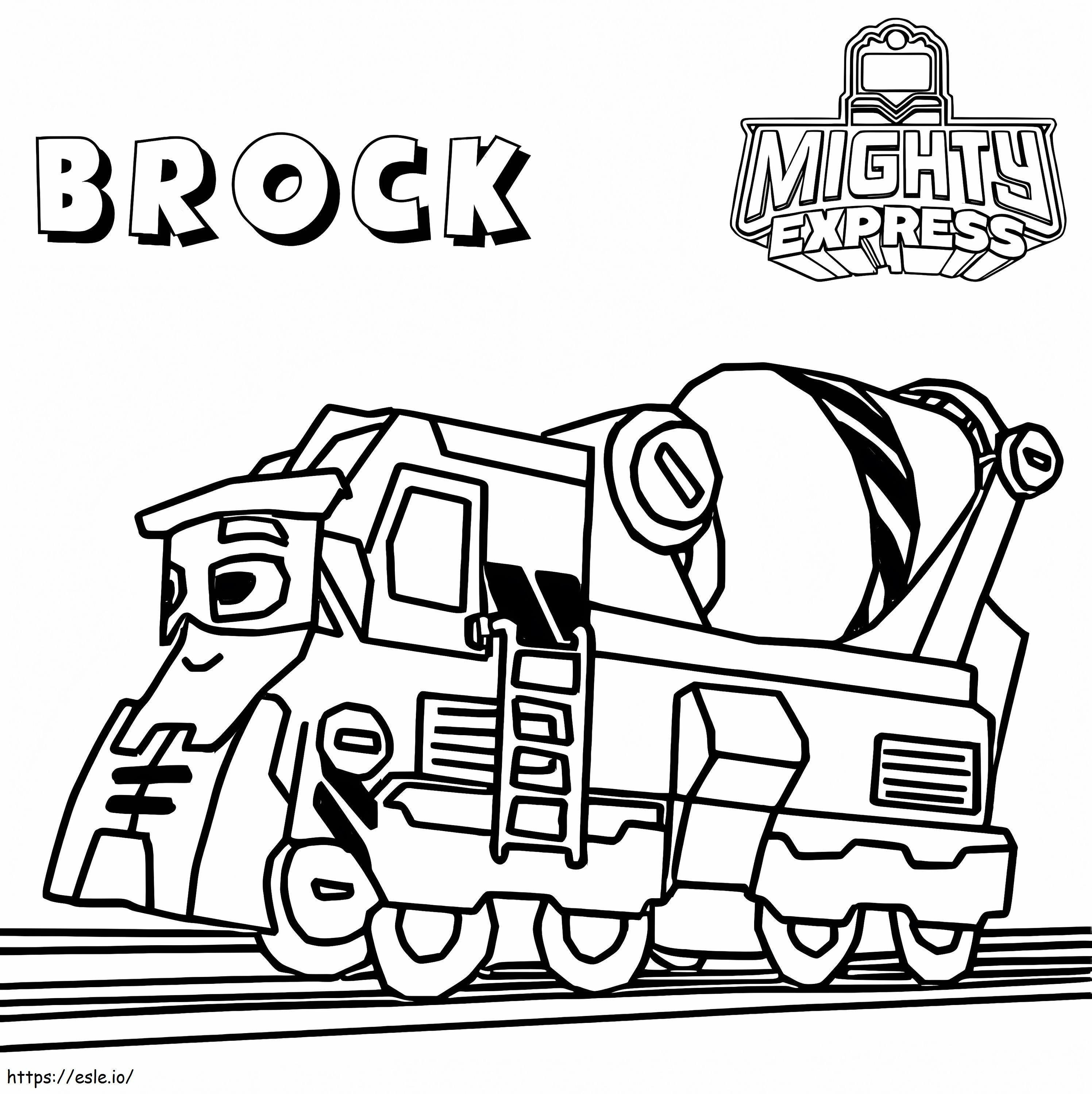 Constructorul Brock de la Mighty Express de colorat