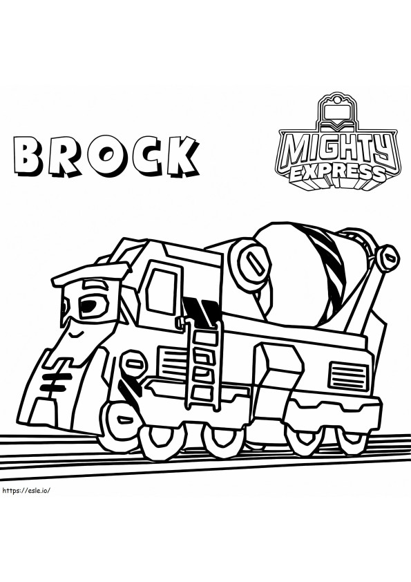 Constructorul Brock de la Mighty Express de colorat