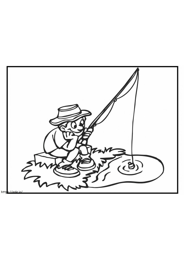 Patient Fisherman coloring page