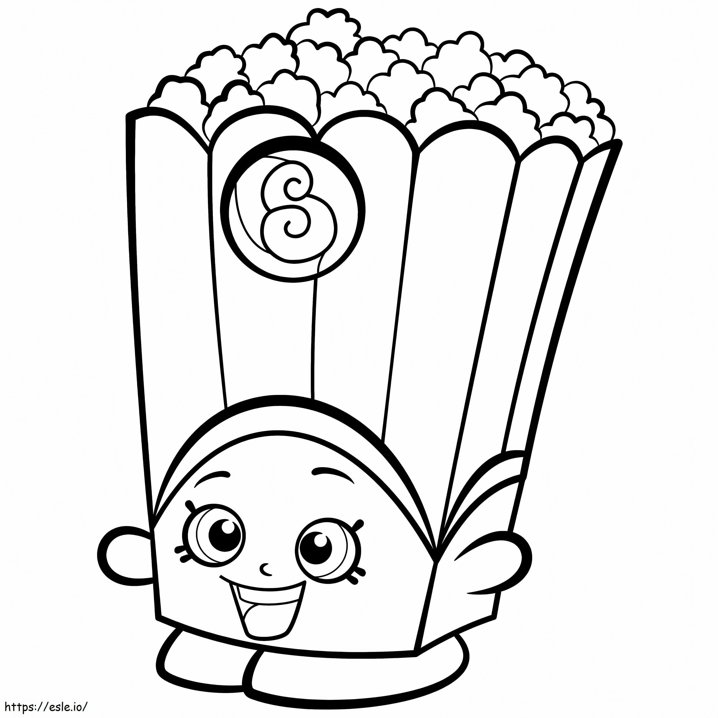 Scatola di popcorn Poppy Shopkins da colorare