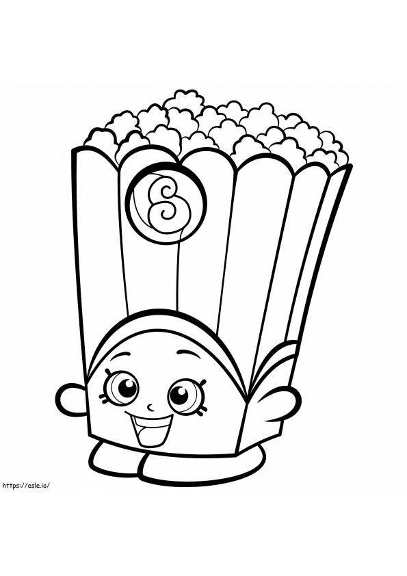 Scatola di popcorn Poppy Shopkins da colorare