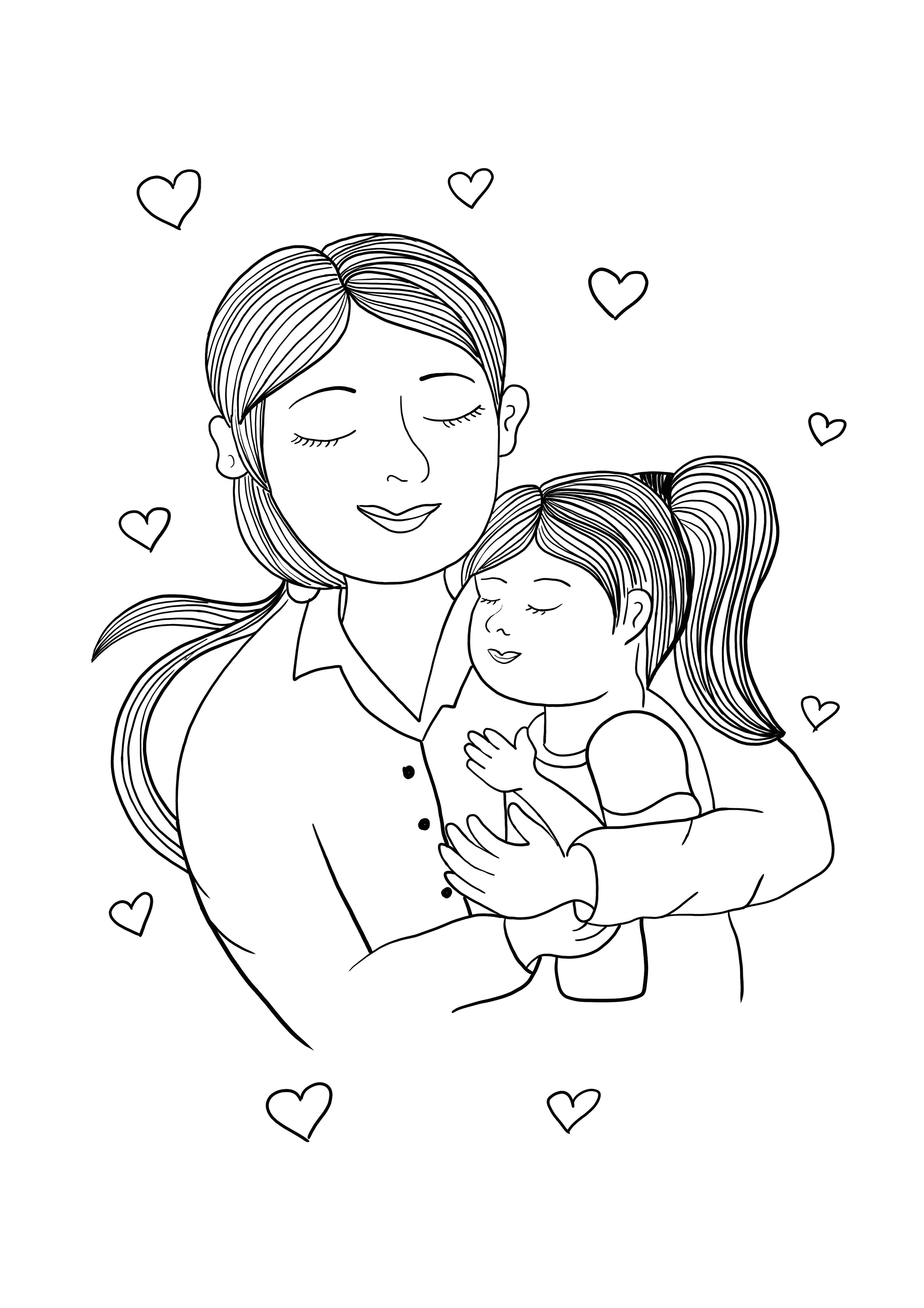 anne ve kızı ücretsiz yazdırılabilir resim