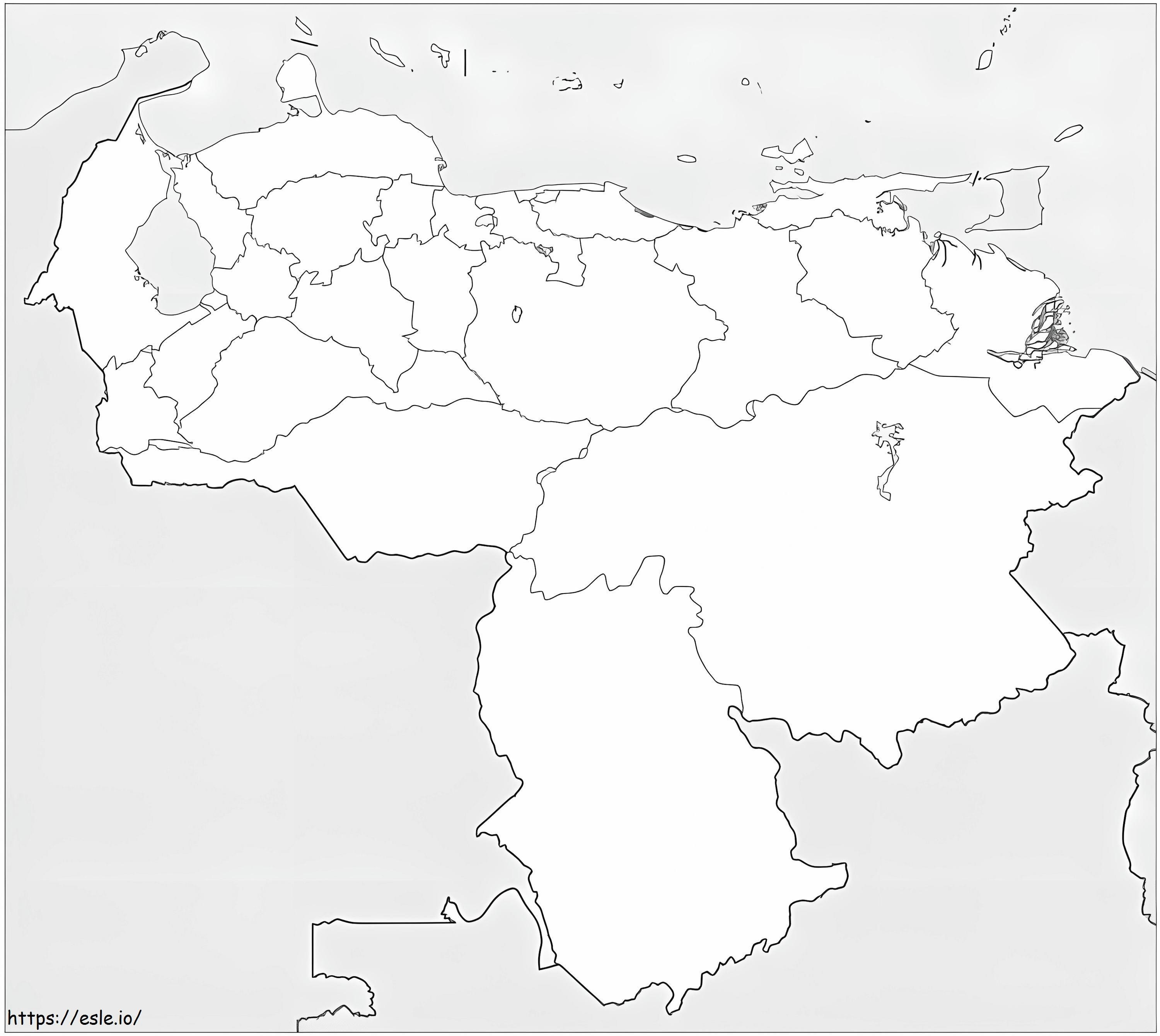Harta Venezuelei pentru colorat de colorat