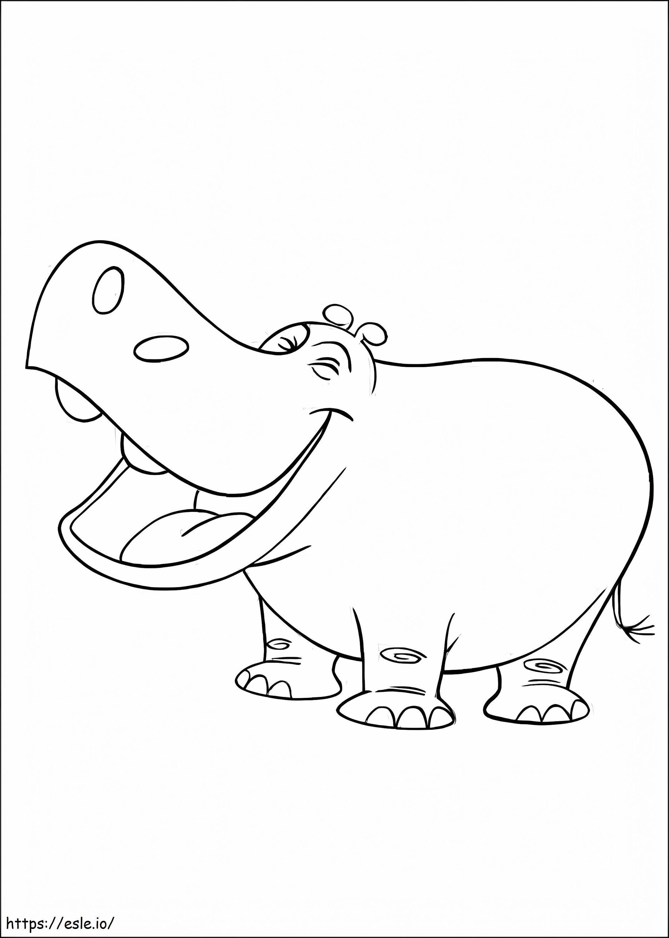 Coloriage Hippopotame qui rit à imprimer dessin