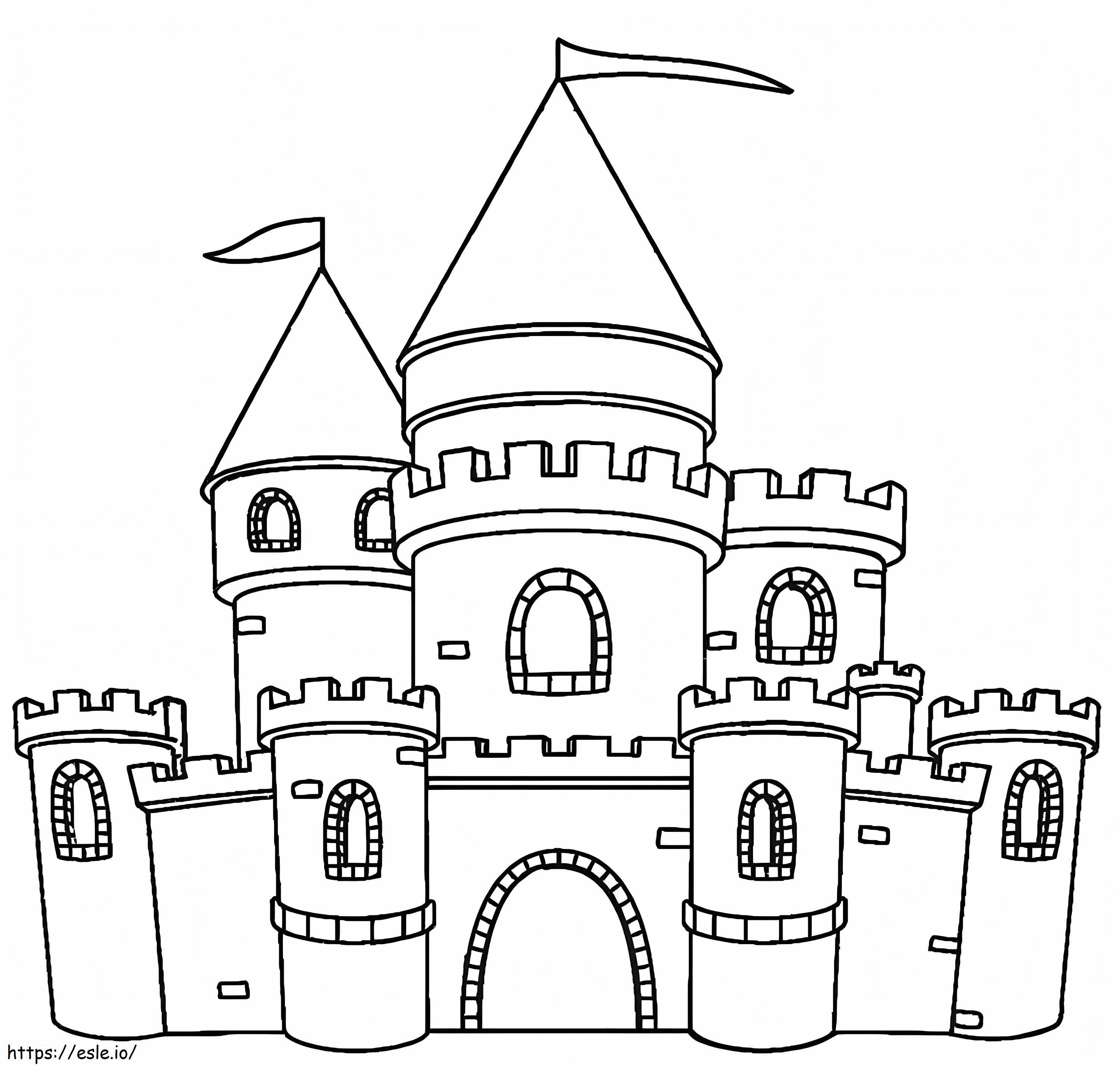 Eenvoudig kasteel kleurplaat kleurplaat