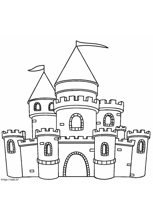Eenvoudig kasteel kleurplaat