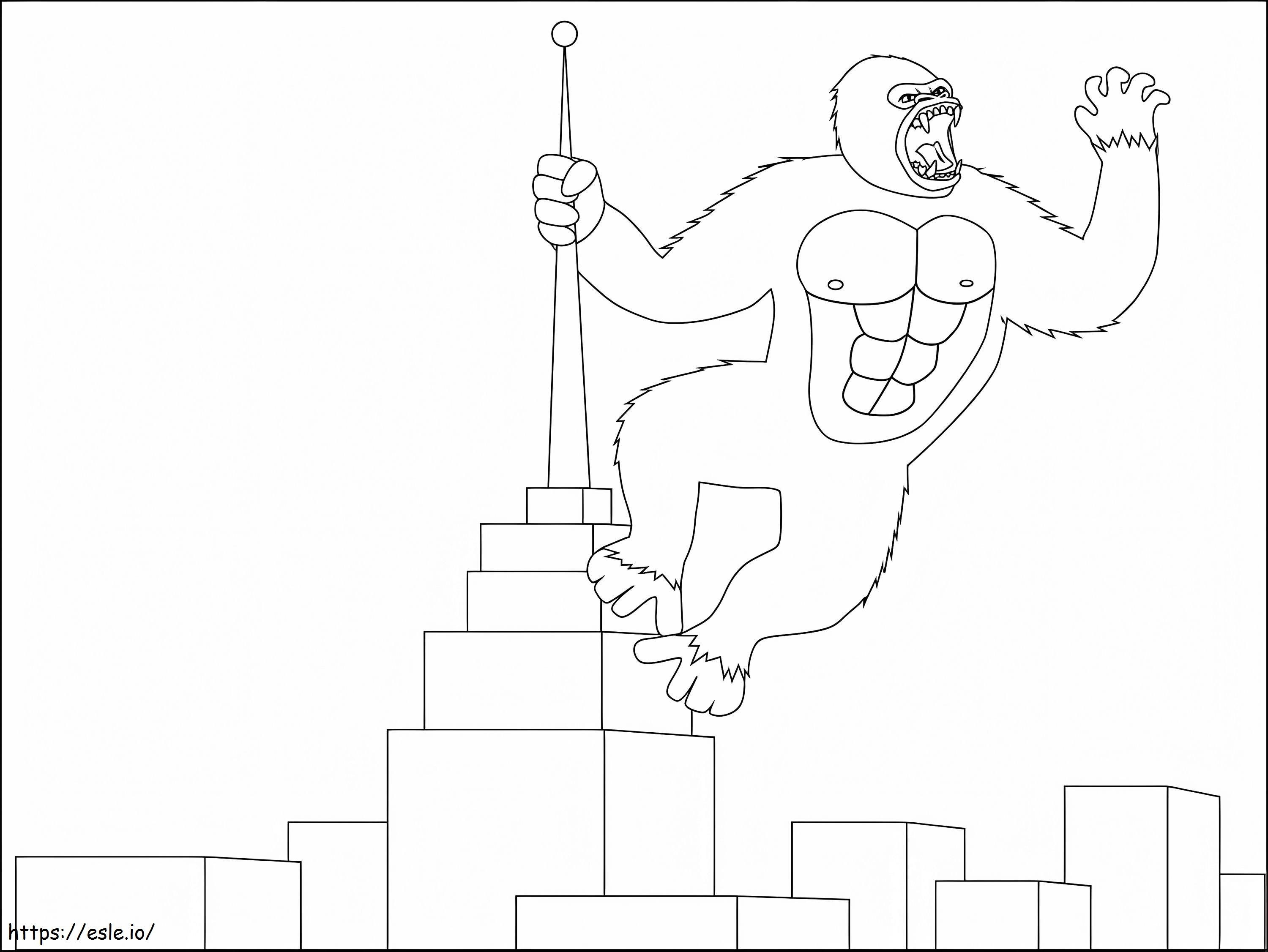 Angry King Kong 2 coloring page