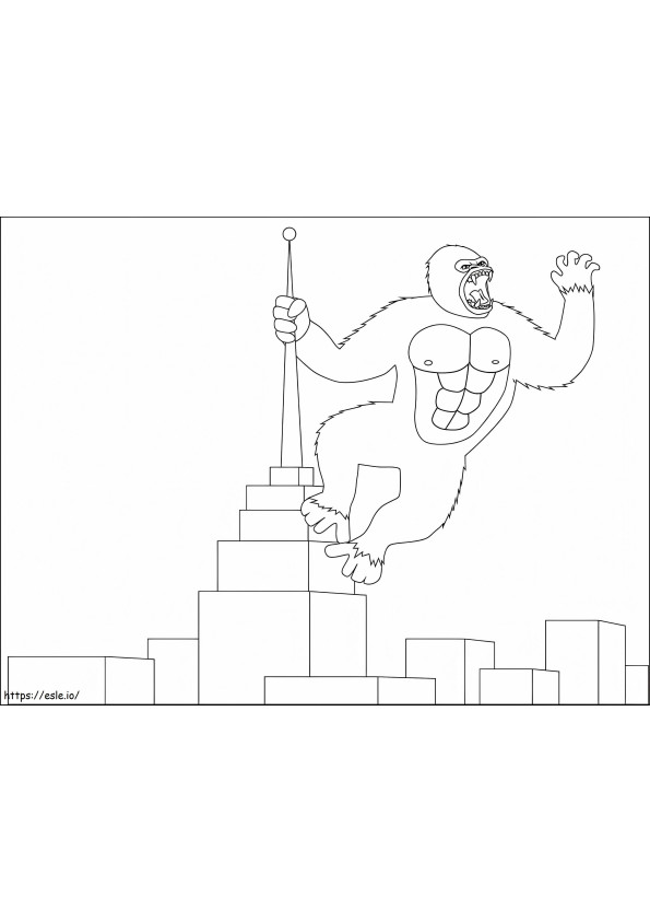 Coloriage King Kong en colère 2 à imprimer dessin