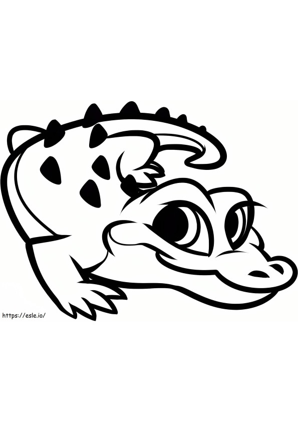 Coloriage Bébé Crocodile Souriant à imprimer dessin