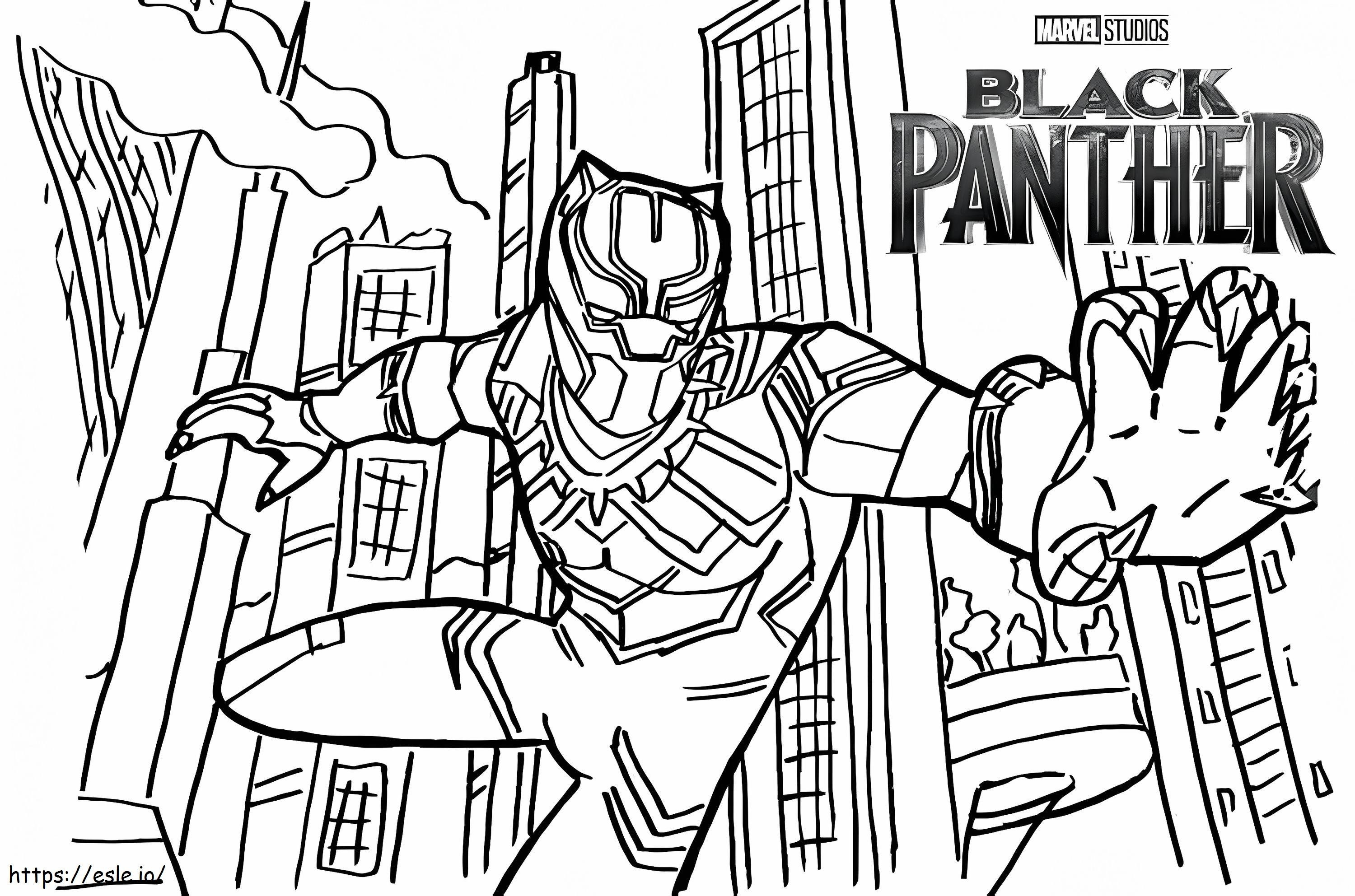 Black Panther In The City coloring page