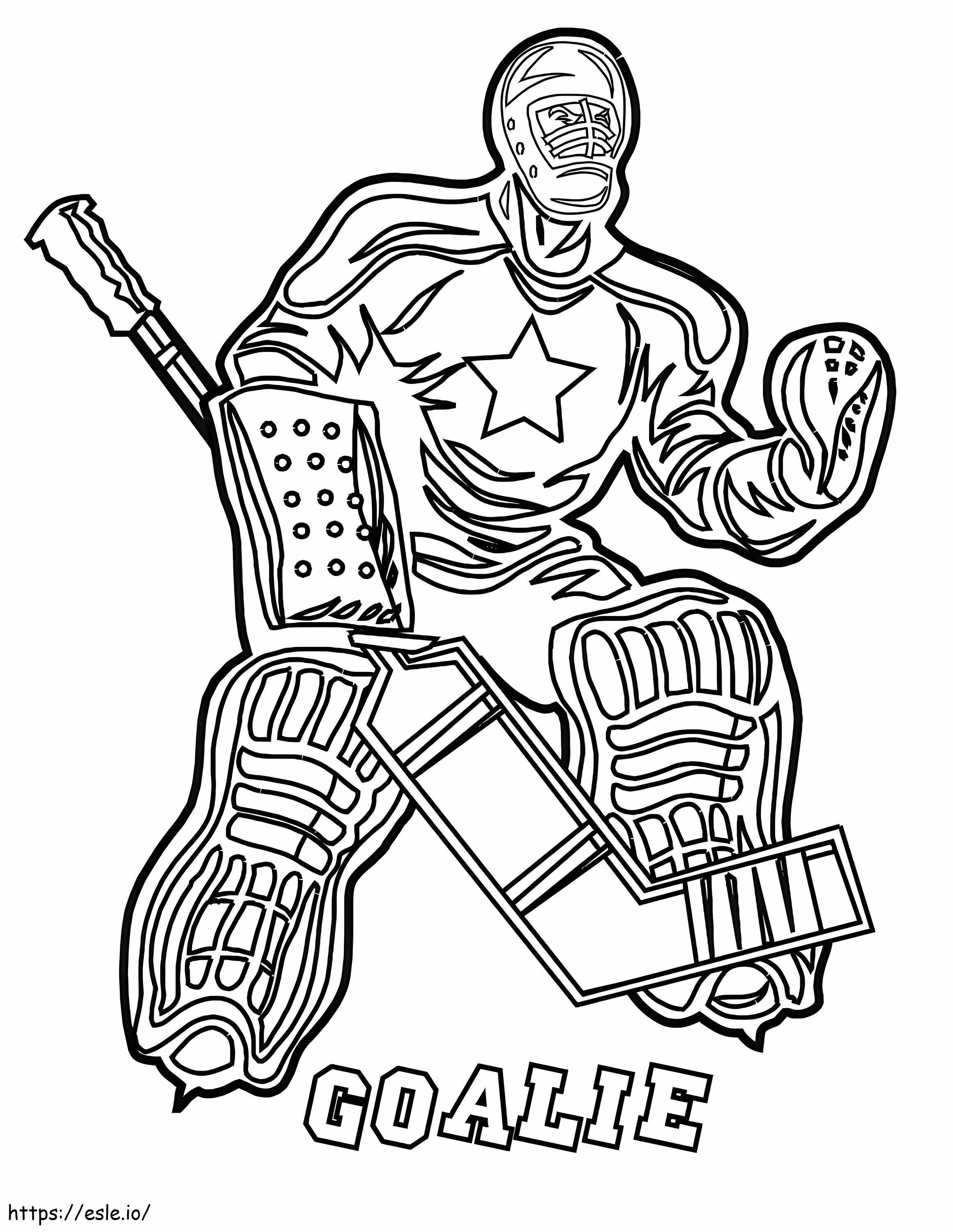 Coloriage Gardien de but de hockey à imprimer dessin