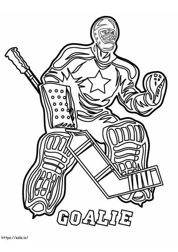 Coloriage Gardien de but de hockey à imprimer dessin