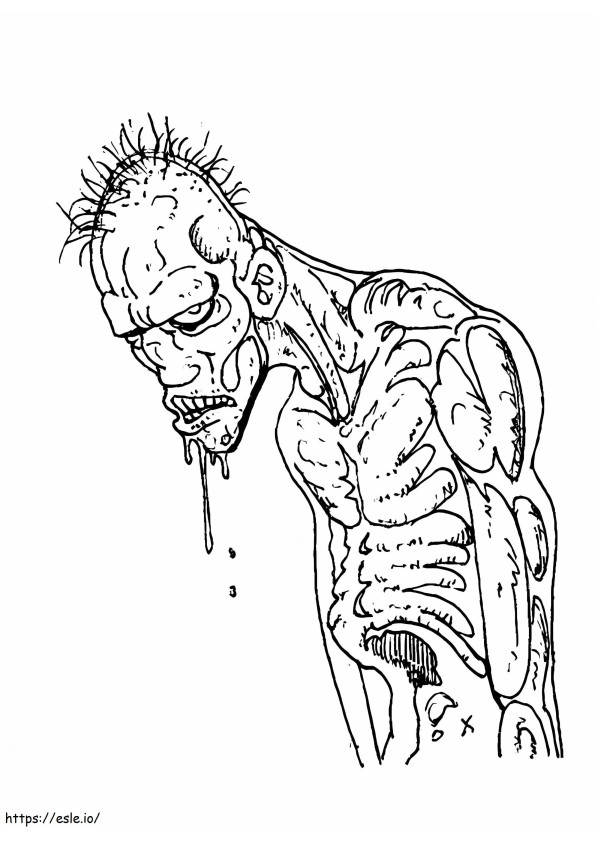 Nälkäinen zombie värityskuva
