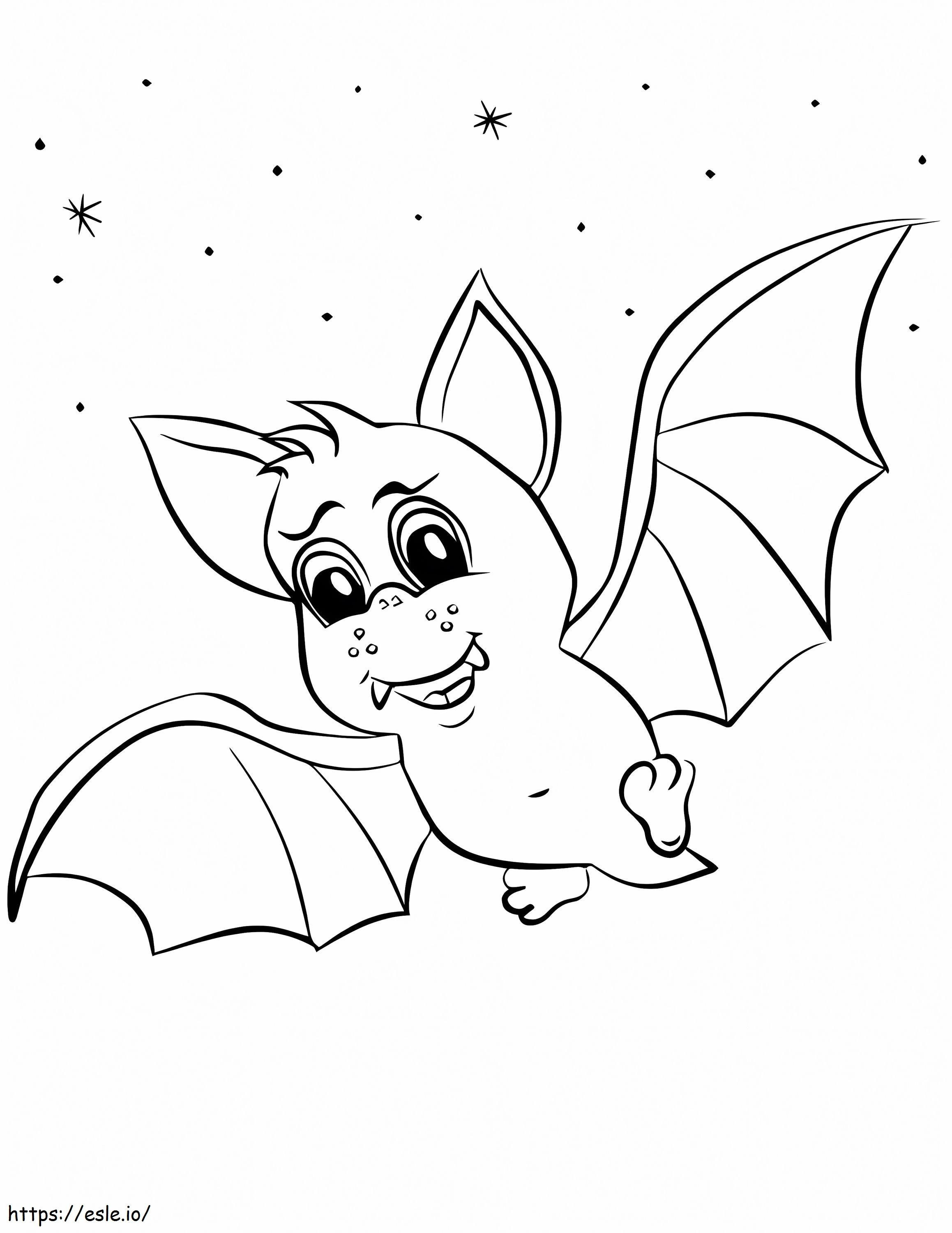Pipistrello dei cartoni animati da colorare