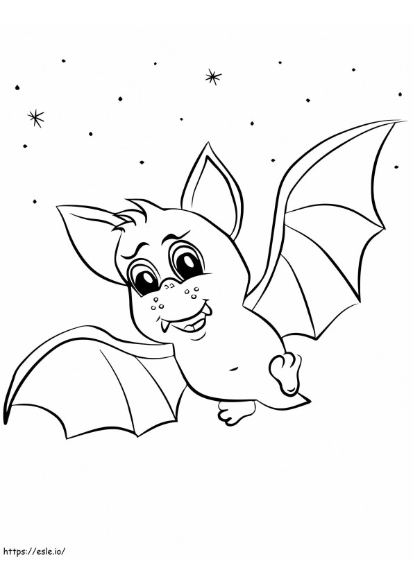 Pipistrello dei cartoni animati da colorare