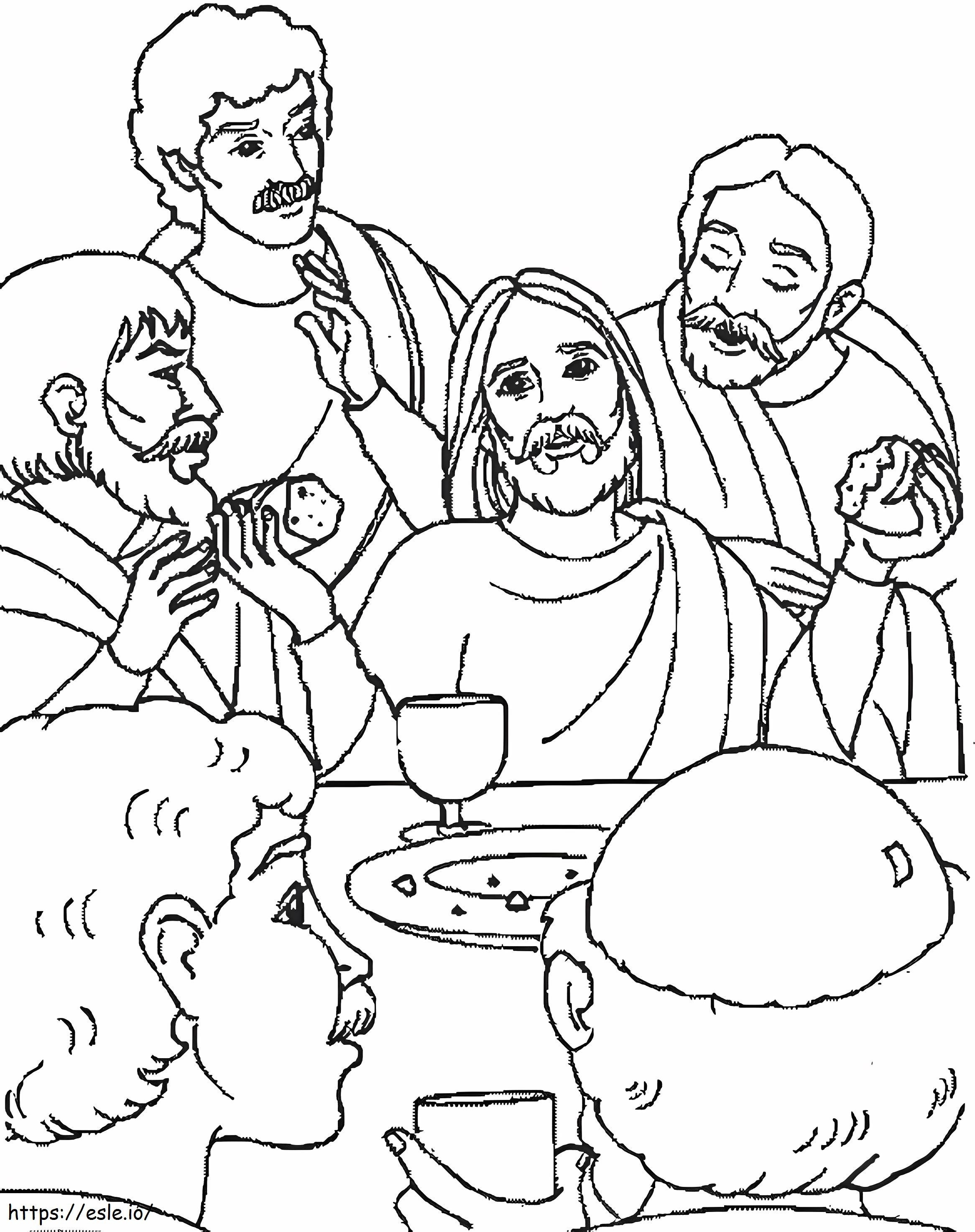 İsa'nın Son Akşam Yemeği boyama