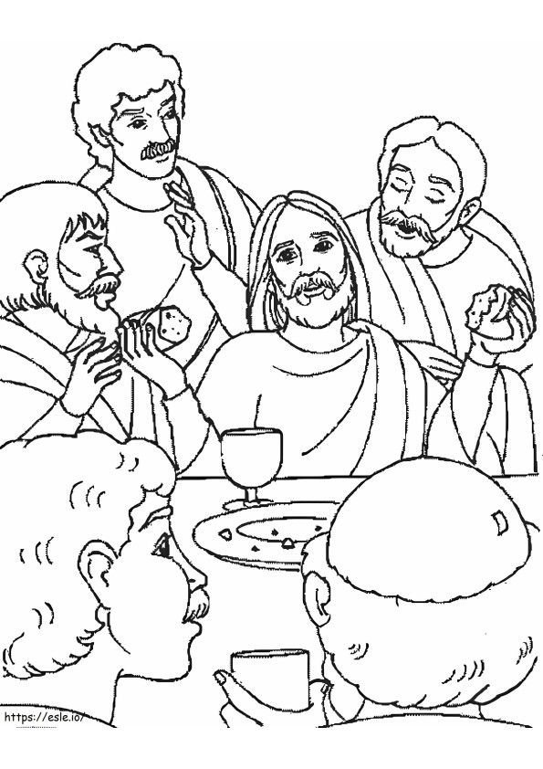 Perjamuan Terakhir Yesus Gambar Mewarnai
