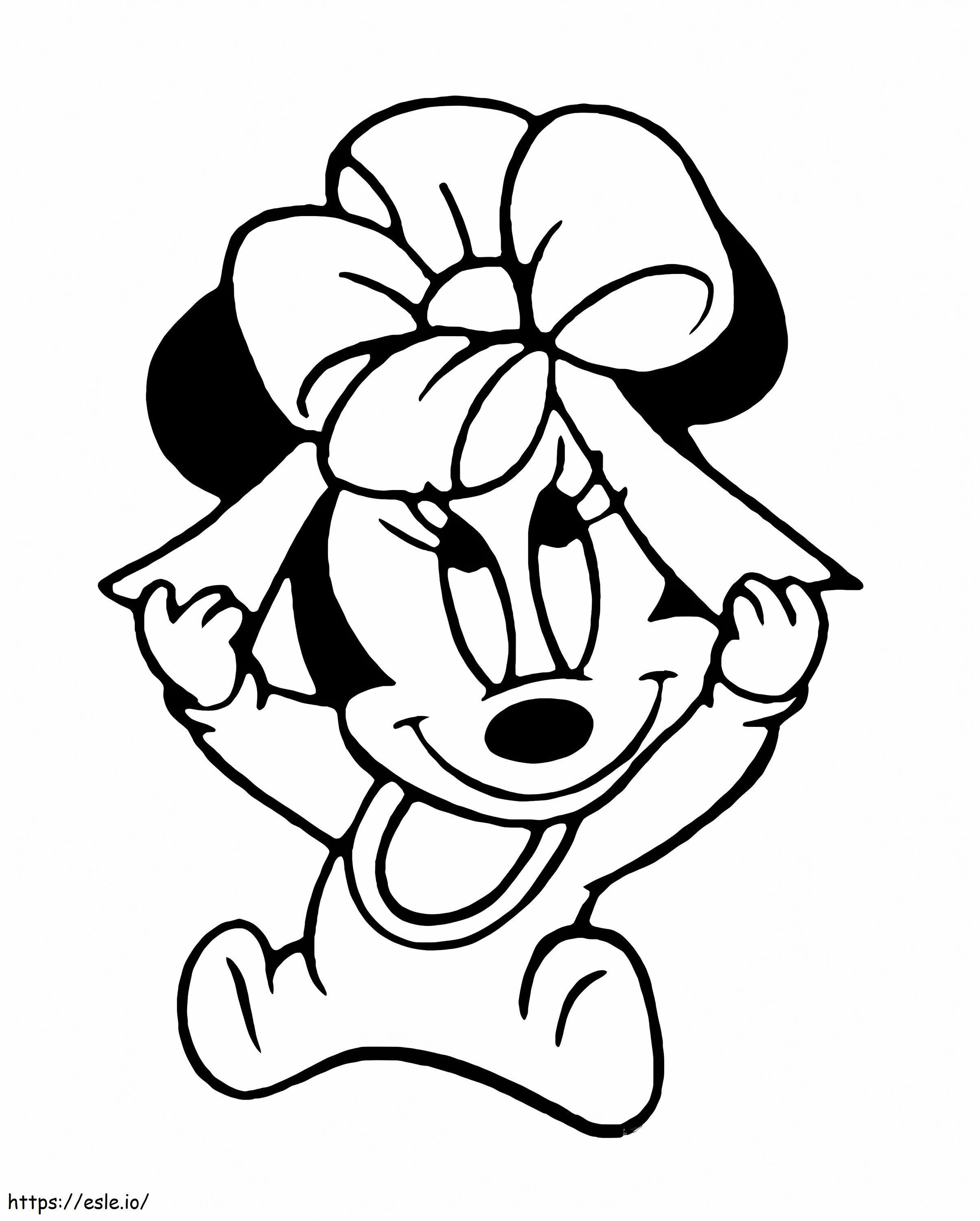 Minnie Mouse Dengan Sabuk Gambar Mewarnai