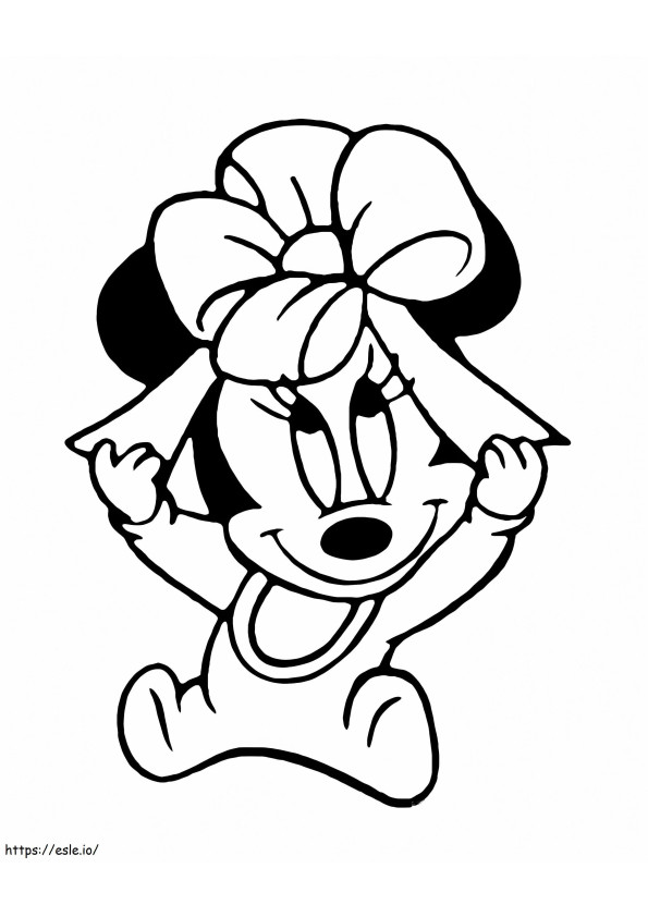 Minnie Mouse Dengan Sabuk Gambar Mewarnai
