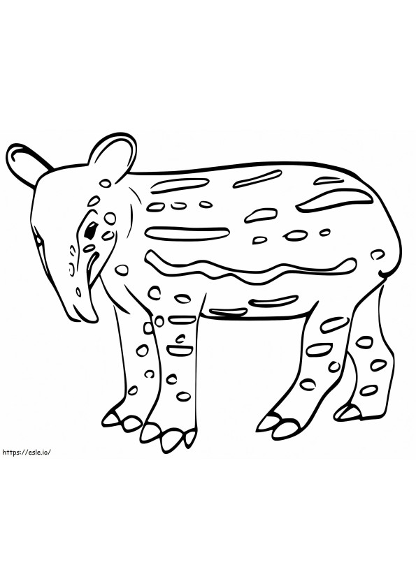 pequeño tapir para colorear