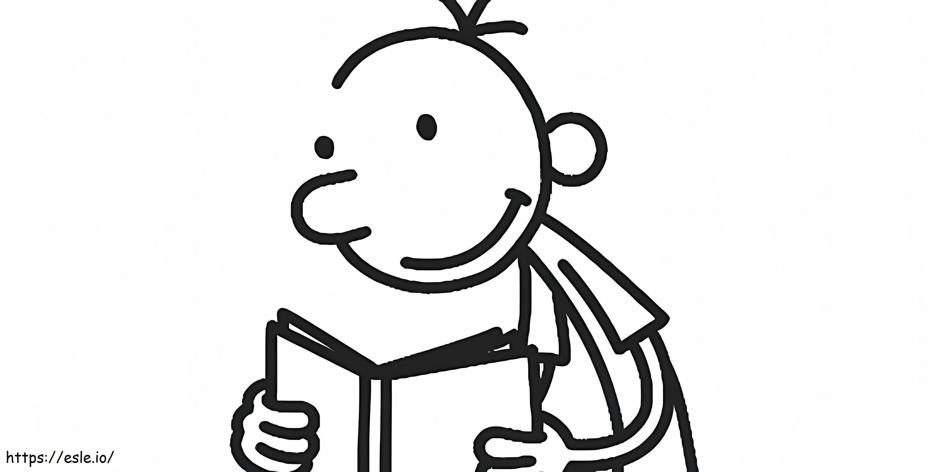 Wimpy Kid Reading Book coloring page