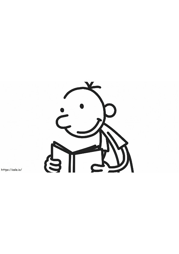 Wimpy Kid Reading Book coloring page